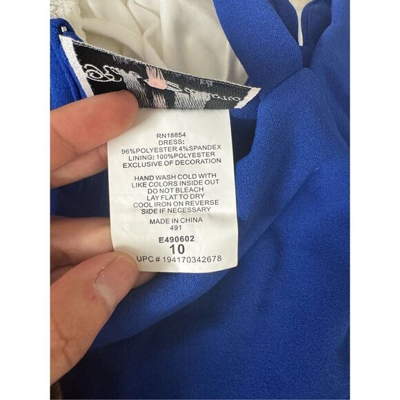 Rare editions blue fit and flare dress size Med - Picture 4 of 10